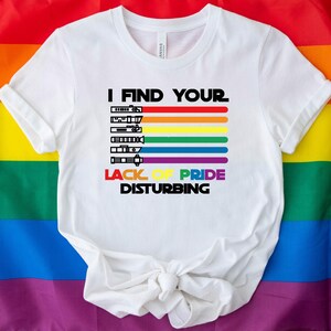 LGBT Star Wars Pride T-Shirt: Lightsaber Rainbow Flags, Pride Month Tee image 4