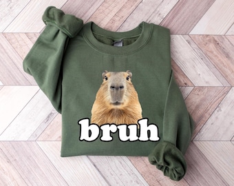 Bruh Capybara Sweatshirt: Funny Animal Meme Shirt