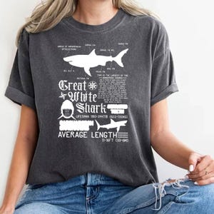Comfort Colors® Vintage Great White Shark Shirt,Gift For Sea Animal Lover Marine/Wildlife Anatomy Biology,Cute Oceancore Ocean Conservation