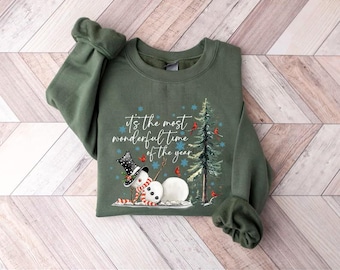Snowman Christmas Sweatshirt, Holiday Season Tee
