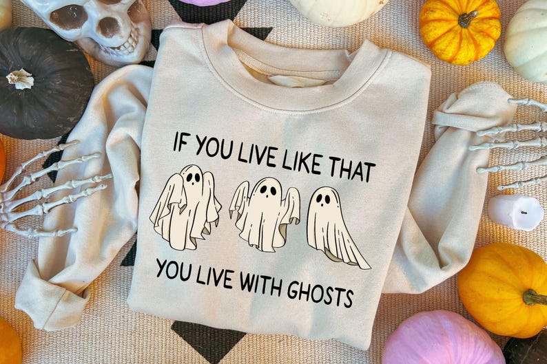 Eras Tour Ghost Halloween Sweatshirt: Spooky Season TS Fan Shirt image 3