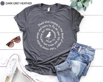 Blackbird Lyrics T-Shirt: Beatles Music Gift