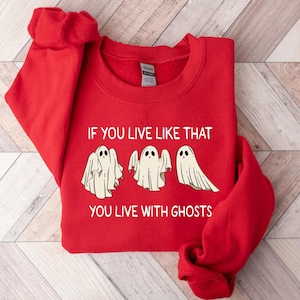 Eras Tour Ghost Halloween Sweatshirt: Spooky Season TS Fan Shirt image 5