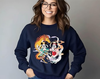 Mickey and Minnie Mouse Chinese New Year Sweatshirt - Disneyland Family Trip Shirt