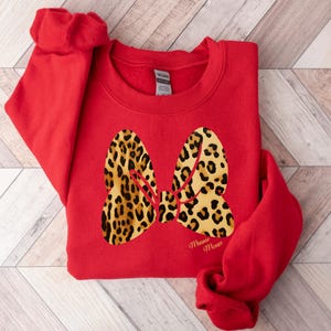 Minnie Mouse Leopard Print Sweatshirt - Disneyland Vacation Tee image 3