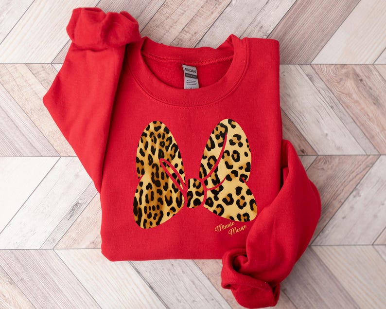Minnie Mouse Leopard Print Sweatshirt - Disneyland Vacation Tee image 3