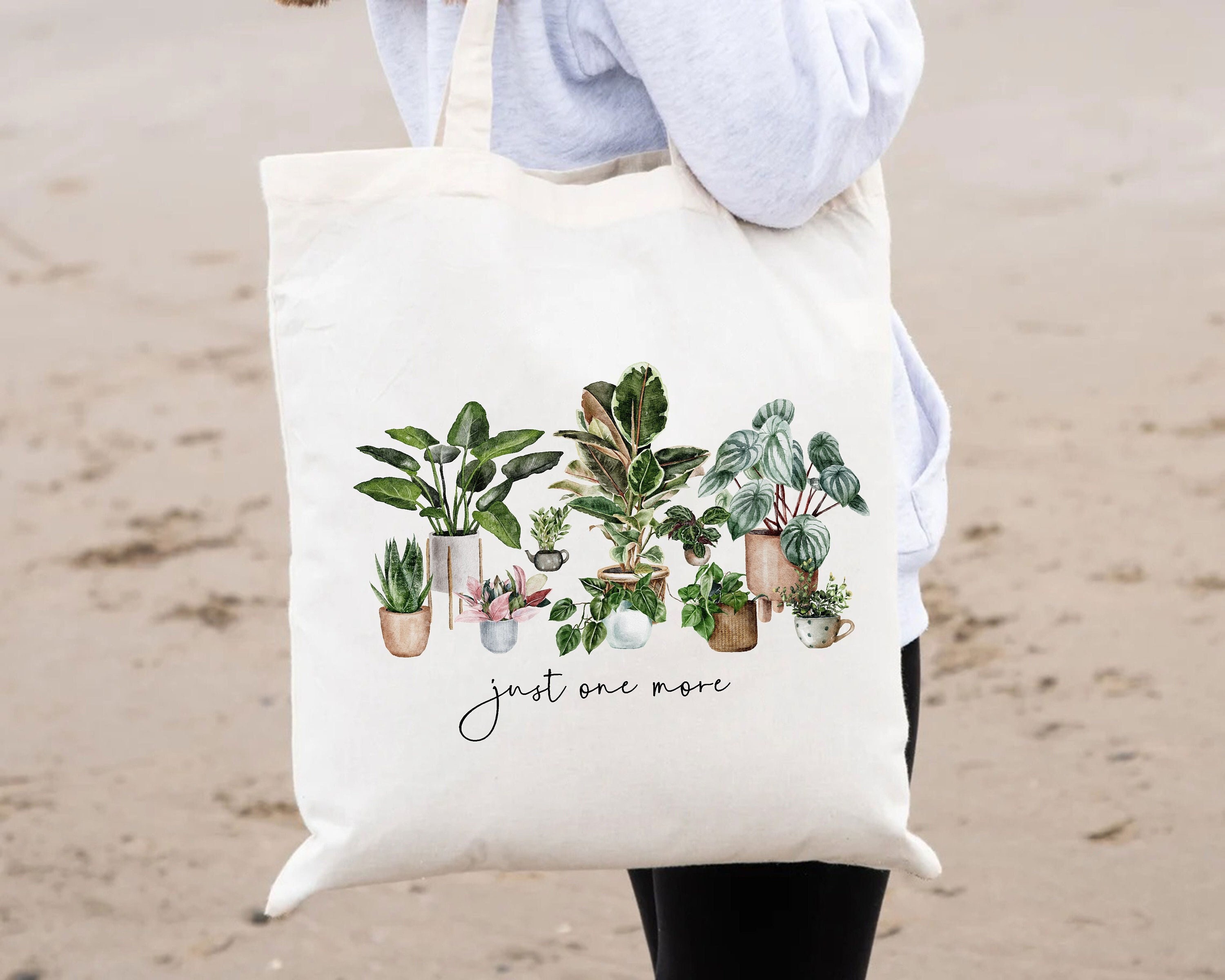 Plant Lover Tote Bag: Botanical Design, Reusable Cotton Bag