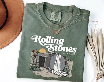 Comfort Colors Christian Graphic Tee: Rolling Stones Easter Shirt