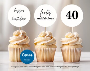 30 Pièces Happy 30Th Birthday Thirty Vintage 1993 Cupcake Toppers