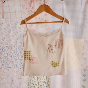 Cottagecore Handmade Patch Work Tank Top