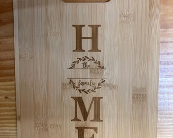 Tabla de cortar personalizada con nombre de familia