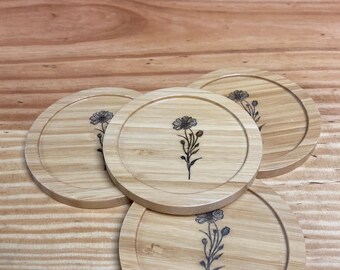 Posavasos de bambú (juego de cuatro)