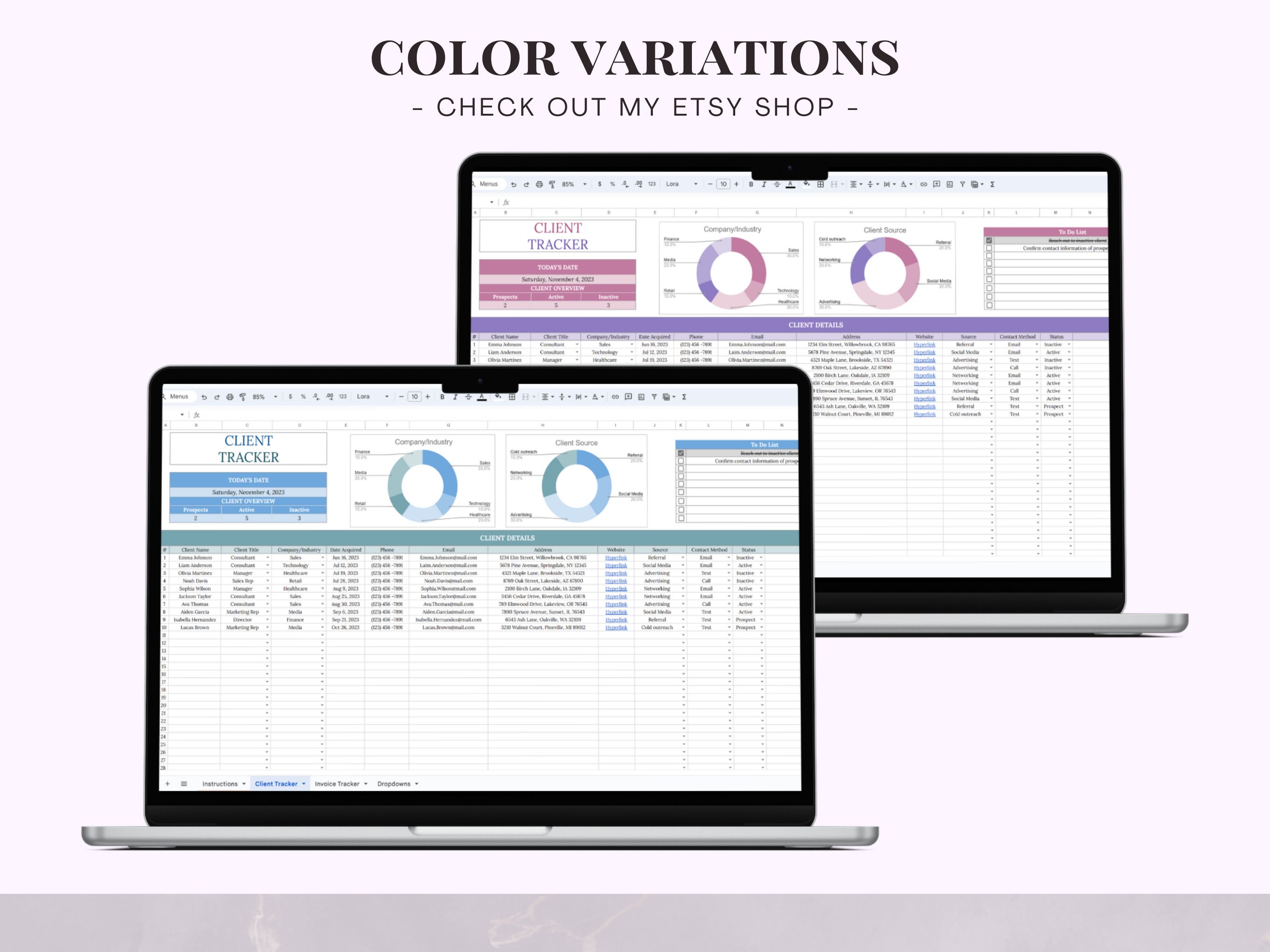 Client Tracker Template for Google Sheets, Client Management ...