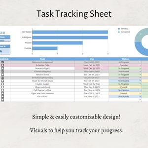 Digital To-do List Planner for Google Sheets, Task List Template ...