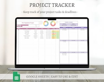 Project Management Google Sheets Template Project Task Manager & Calendar Spreadsheet Task Tracking Tool For Project Managers