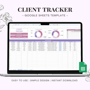 Client Tracker Template for Google Sheets, Client Management Spreadsheet, Invoice Tracker, Customer List, Small Business Planner