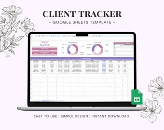 Client Tracker Template for Google Sheets, Client Management Spreadsheet, Invoice Tracker, Customer List, Small Business Planner