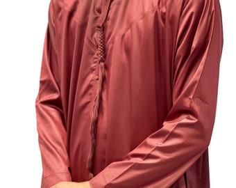 Maroon Emirati Thobe/Jubbah/Qamis/Kandura/Dishdasha/Kaftan/Jubba