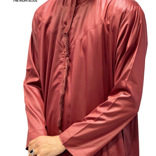 Maroon Emirati Thobe/Jubbah/Qamis/Kandura/Dishdasha/Kaftan/Jubba