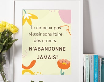French Motivational Poster / Classroom Decor / Wall Poster / Français / Inspirational Saying