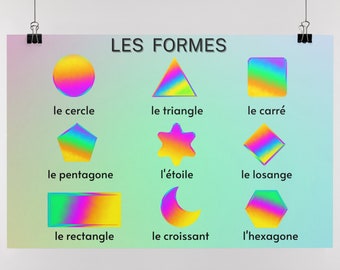 Learning Shapes in French / Classroom Decor / Educational Posters / Affiches en Francais