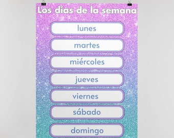 Days of the Week in Spanish / Classroom Posters / Educational Wall Posters / Español
