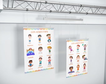 French Adjectives / Wall Posters / Learning / Educational Resource / Affiches