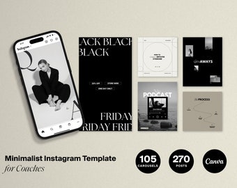 Coach Instagram Templates: Podcast Carousel Posts (Canva)