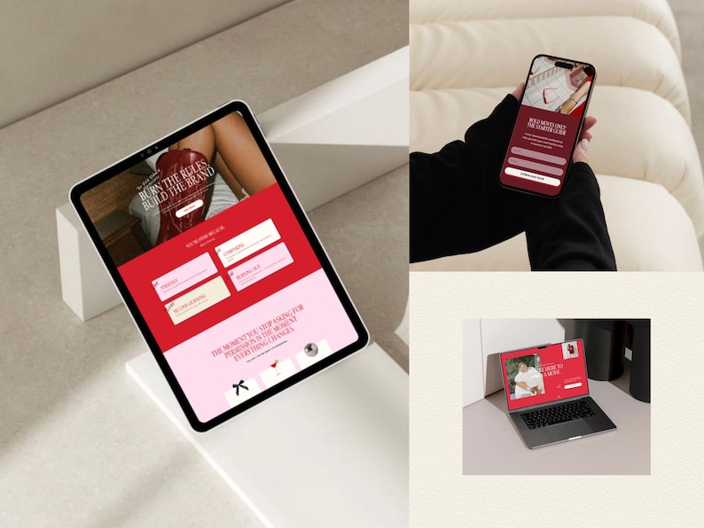 Red Showit Website Template For Coaches