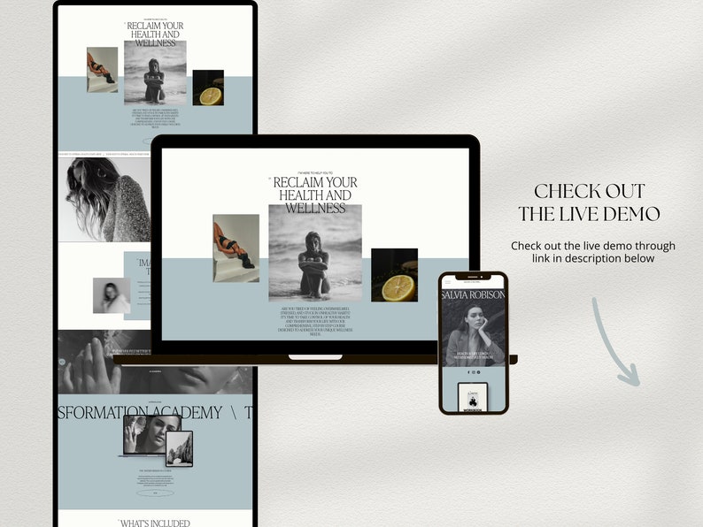 Squarespace Sales Page Template for life Coach, health coach sales page, coaching website, Sales funnel, Course Sales Page, VAs, Sofi
