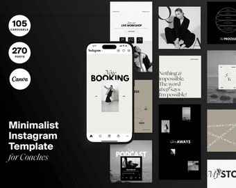 Neutral Instagram Templates: Coach Carousel & Story (Canva)