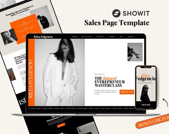 Bold Showit Sales Page Template: Business Coach & Podcast Website