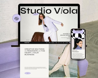 Bold Purple Squarespace 7.1 Website Template: Agency Portfolio