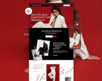 Red Black Consulting Squarespace Template, life coaches, romance authors, course creators and podcast website