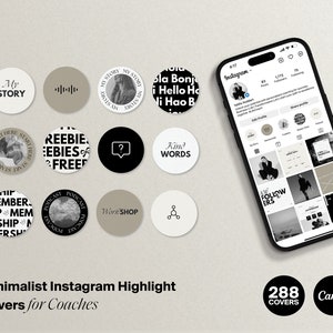 Minimalist Instagram highlight covers for coaches, aesthetic highlight covers, Instagram highlights, Instagram icons, coach highlight covers