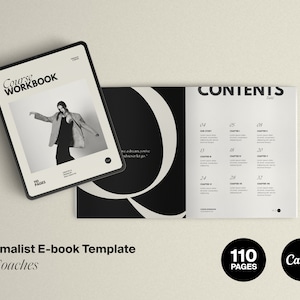 Minimalist Ebook Template Canva: 110 Page Workbook for Coaches