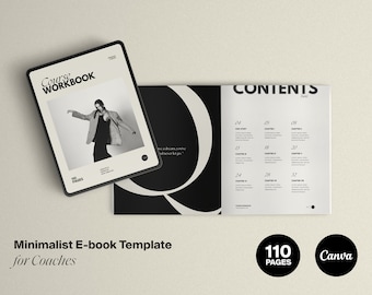 Minimalist Ebook Template Canva: 110 Page Workbook for Coaches