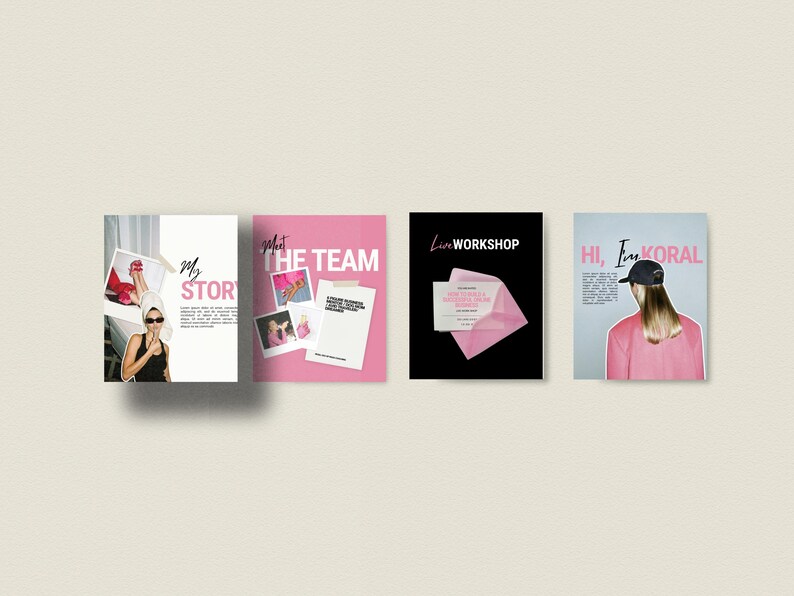 Bold Pink Instagram Templates for coaches, bold instagram template, Podcast Instagram Template , IG stories template, coaching templates