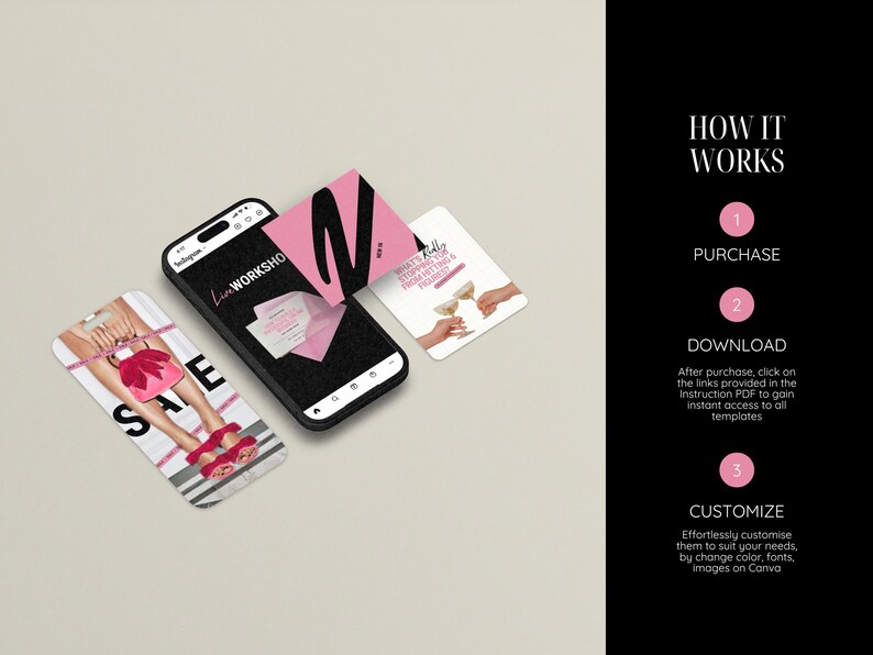 Bold Pink Instagram Templates for coaches, bold instagram template, Podcast Instagram Template , IG stories template, coaching templates