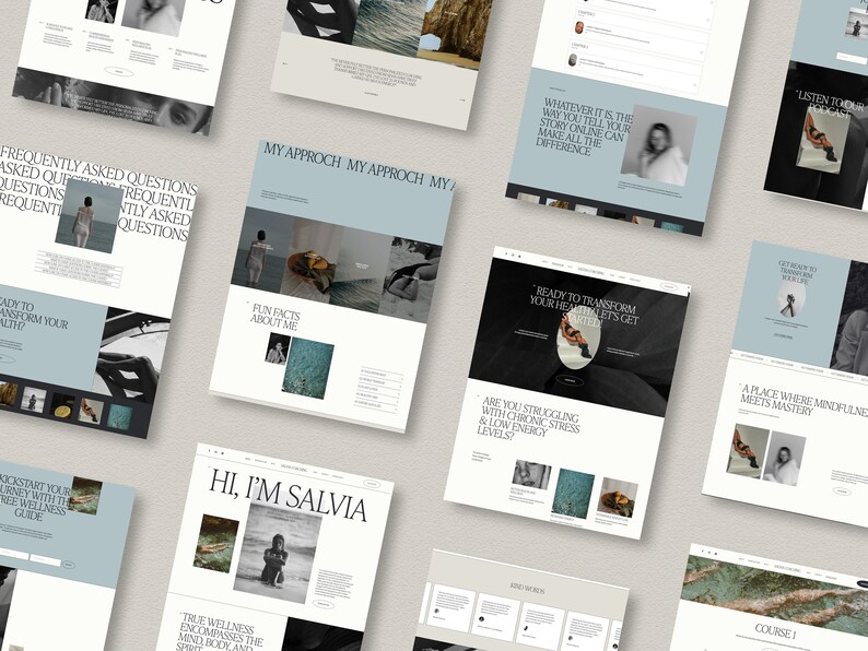 Squarespace Website Template for Health Coach, life coach website, coaching template, wellness coach website, sales page template, VAs, Sofi