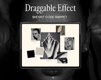 Showit Draggable Effect Canvas, Interactive Animations, Portfolio Website Snippet