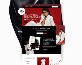 Luxury Life Coach Squarespace Template, podcaster, course creators and consulting website, sales page  template