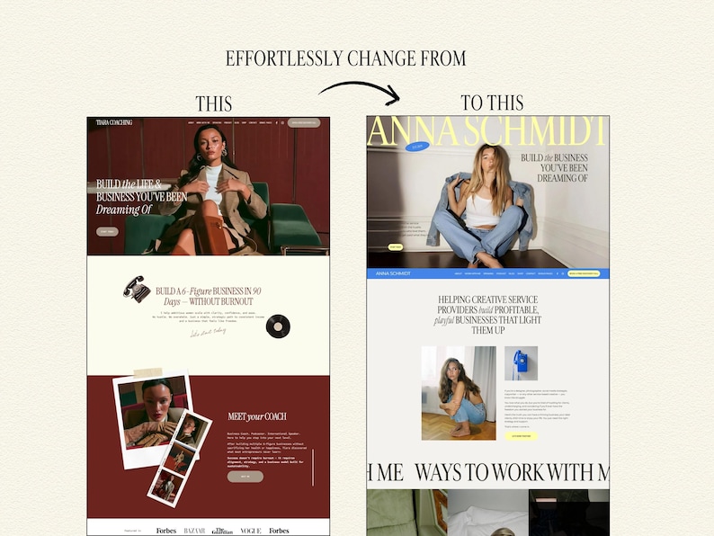 Bold Maroon Squarespace Template for Business Coach, Blogger website, Course Creator Website, life coaching Template, consulting website