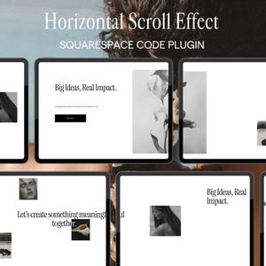 Squarespace Horizontal Scroll Plugin, Squarespace Template Custom Code, Sideways Scrolling Website Effect, Scroll Animation