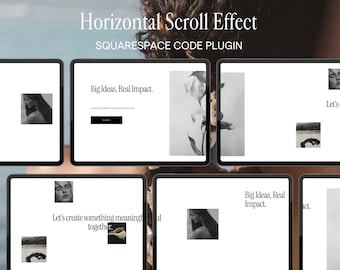 Squarespace Horizontal Scroll Plugin, Squarespace Template Custom Code, Sideways Scrolling Website Effect, Scroll Animation