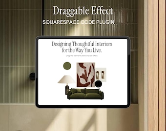 Squarespace Draggable Effect Plugin, Interactive Website Animation, Portfolio Website Add-On, Creative Mood Board Drag and Drop Code