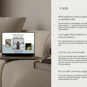 Squarespace Website Template for Health Coach, life coach website, coaching template, wellness coach website, sales page template, VAs, Sofi