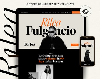 Bold orange Squarespace Website Template: Business Coach, Author, Podcast