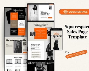 Orange Squarespace Sales Page Template: Business & Life Coach