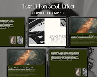 Showit Text Fill on Scroll Effect, Interactive Animation Canvas